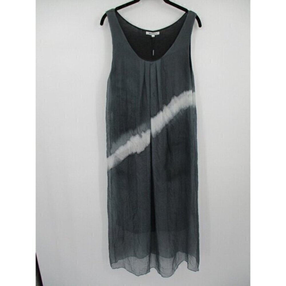 Violet Ruby Womens Dress Medium Sleeveless Maxi Gray Lined Casual Sheer New